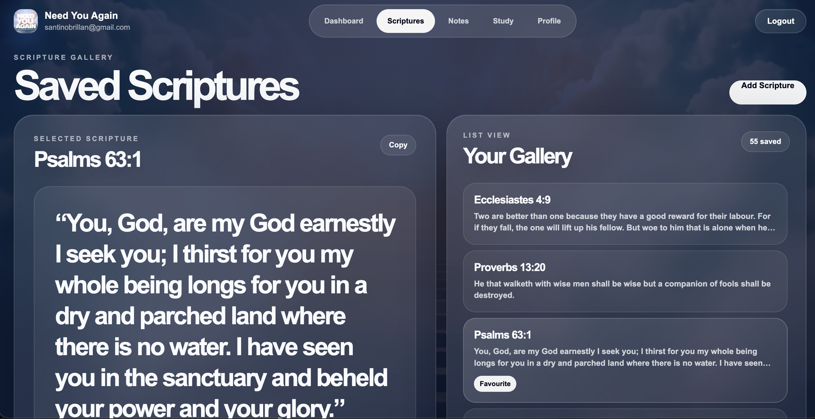 Need You Again saved scripture gallery